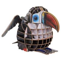 3D dėlionė MakeBug Red Billed Toucan MB-D-0007, 8 cm x 7 cm, balta sp./juoda sp./raudona sp.