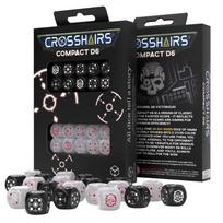 Žaidimo kauliukai Q-Workshop Crosshairs Compact D6 Black&Pearl
