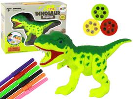 Projektoriai, su priedais, dinozauras Lean Toys 2in1, žalia sp.