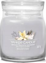 Žvakė, aromatinė Yankee Candle Signature Smoked Vanilla & Cashmere, 35 - 50 h, pilka sp.