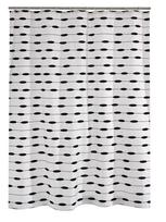 Dušo užuolaida Ridder, balta sp./juoda sp., 180 cm x 200 cm