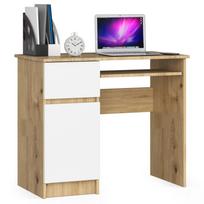 Rašomasis stalas su lentyna Akord Piksel Left, 90 cm x 50 cm, 77 cm, artisan oak