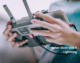 Kabelis PGYTECH P-GM-115, 1 x Lightning, 35 cm, juoda sp./raudona sp.