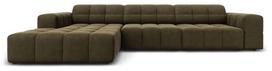 Kampinė sofa Micadoni Home Jennifer Velvet, žalia sp., kairinė, 284 x 166 cm x 70 cm