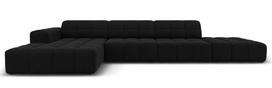 Kampinė sofa Micadoni Home Jennifer Velvet, juoda sp., kairinė, 341 x 166 cm x 70 cm