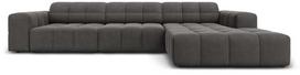 Kampinė sofa Micadoni Home Jennifer Velvet, tamsiai pilka sp., dešininė, 284 x 166 cm x 70 cm
