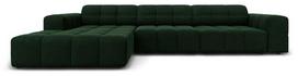 Kampinė sofa Micadoni Home Jennifer Velvet, tamsiai žalia sp., kairinė, 284 x 166 cm x 70 cm