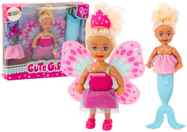Lėlė su priedais Lean Toys Cute Girl 3in1, 12 cm, įvairių spalvų