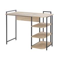 Rašomasis stalas su lentyna Home4you Lester, 101.5 cm x 51.5 cm, 81 cm, ruda sp./juoda sp.