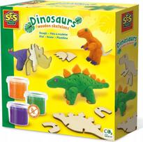 Plastilino rinkinys, dinozauras SES Creative Wooden Skeletons, įvairių spalvų