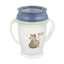 Vaikiškas puodelis Lovi 360° Night & Day Fox, 250 ml, 9 mėn., plastikas, mėlyna sp./balta sp.