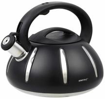 Arbatinukas su švilpuku King Hoff KH 1835, 3 l, sidabro sp./juoda sp.