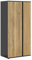 Spinta Luen, ąžuolo sp./juoda sp., 55 cm x 95 cm x 196 cm