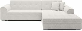 Kampinė sofa - lova Sorento, balta sp., dešininė, 194 x 296 cm x 78 cm