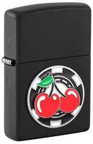 Žiebtuvėlis Zippo Poker Chip With Cherries 48905, juoda sp./raudona sp.