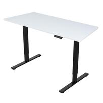 Rašomasis stalas reguliuojamo aukščio Home4you Ergo Fit, 120 cm x 60 cm, 71.5 - 116 cm, balta sp./juoda sp.