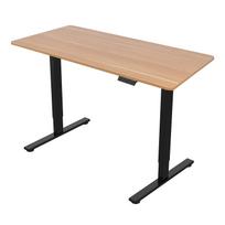 Rašomasis stalas reguliuojamo aukščio Home4you Ergo Fit, 120 cm x 60 cm, 71.6 - 116 cm, ąžuolo sp./juoda sp.