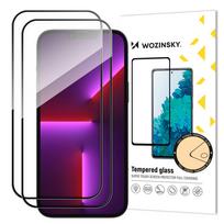 2pcs Full Screen Tempered Glass with Frame Case Friendly Wozinsky Full Glue iPhone 15 – juodos spalvos