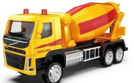 Žaislinis betonvežis MSZ Volvo Cement Mixer, 1:72, raudona sp./geltona sp.