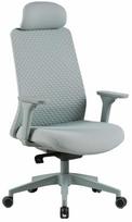 Darbo kėdė Home4you Santo 18421, 65 x 65 x 115 - 125 cm, balta sp./pilka sp.