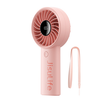 Jisulife Handheld Fan Life4 3600mAh nešiojamas USB ventiliatorius – rožinės spalvos
