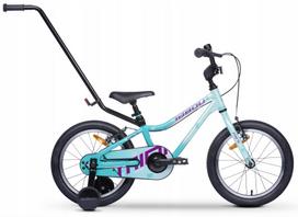 Vaikiškas dviratukas su papildomais ratukais, vaikų Tabou Miss FR, mėtinė (mint) sp./violetinė sp., 16"