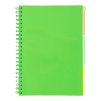 Sąsiuvinis matematikos/fizikos/chemijos Zibi Neon, langeliais, A4, 120 lapų, Žalia sp.
