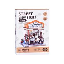 Medinė 3D dėlionė Street View Series Bakery ZA6013, 14.5 cm x 16.2 cm, 179 vnt., įvairių spalvų