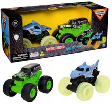 Žaislinių automobilių rinkinys Spin Master Monster Jam Grave Digger & Megalodon, 1:43, įvairių spalvų