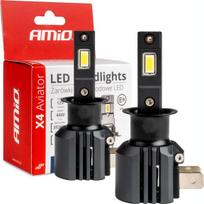 Automobilio lemputė AMiO X4 Aviator 03762, led, balta sp./juoda sp., 12 V