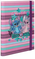 Aplankas su guma Disney Stitch Blue Nr. 3, A5 Mėlyna sp./Žalia sp./Rožinė sp.