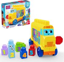 Žaislinių kaladėlių rinkinys Mattel Mega Bloks Build & Count Bus JKG34, 45 vnt., įvairių spalvų
