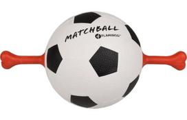 Žaislas šuniui, kamuoliukas Flamingo Matchball Football 5345890, Ø 19 cm, balta sp./juoda sp./raudona sp.
