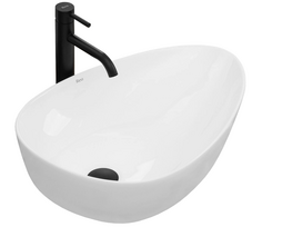 Vonios praustuvas Rea Greta 55, keramika, 56 cm x 39 cm x 13 cm, balta sp.
