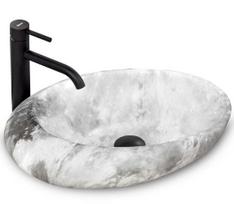 Vonios praustuvas Rea Stone Roxy C, keramika, 49 cm x 31 cm x 13.5 cm, šviesiai pilka sp.