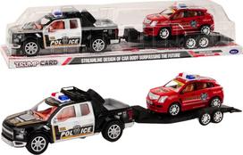Žaislinis visureigis su priekaba Lean Toys Police, juoda sp./raudona sp.