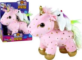 Pliušinis žaislas vienaragis Lean Toys Baby Kiddo Pets, rožinė sp., 22 cm