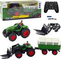 Rc traktorius Lean Toys Farm Machine, 1:24, raudona sp./žalia sp.