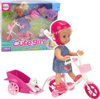 Lėlė su priedais Lean Toys Cute Girl Happy Time, 11 cm, įvairių spalvų