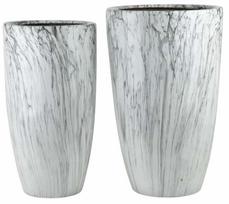 Sodinimo vazonas Mondex Neva Marble HTYE9629, keramika, Ø 39 cm, balta sp., 2 vnt.