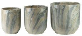 Vazonų rinkinys Mondex Neva Marble HTYE9261, keramika, Ø 28 cm, pilka sp., 3 vnt.