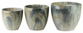 Vazonų rinkinys Mondex Neva Marble HTYE9735, keramika, Ø 25 cm, pilka sp., 3 vnt.