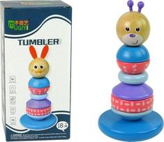 Medinė piramidė, meška Lean Toys Tumbler, 21 cm, įvairių spalvų