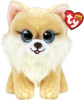 Pliušinis žaislas šuo Meteor Beanie Boos Honeycomb, balta sp./smėlio sp., 15 cm