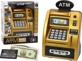Interaktyvus žaislas bankomatas Lean Toys Baby Machine, aukso sp./juoda sp.