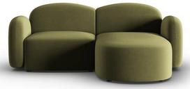 Kampinė sofa Micadoni Home Blair Velvet, šviesiai žalia sp., dešininė, 194 x 155 cm x 80 cm