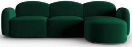 Kampinė sofa Micadoni Home Blair Velvet, tamsiai žalia sp., dešininė, 272 x 155 cm x 80 cm