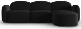 Kampinė sofa Micadoni Home Blair Velvet, juoda sp., dešininė, 272 x 155 cm x 80 cm