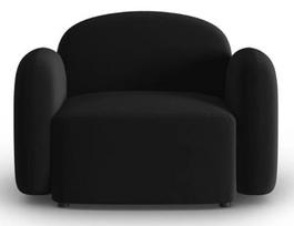 Krėslas Micadoni Home Blair Velvet, juoda sp., 119 cm x 87 cm x 80 cm