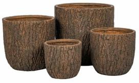Vazonų rinkinys Mirpol Forrest, keramika, 51.5 cm, Ø 51.5 cm, ruda sp., 4 vnt.